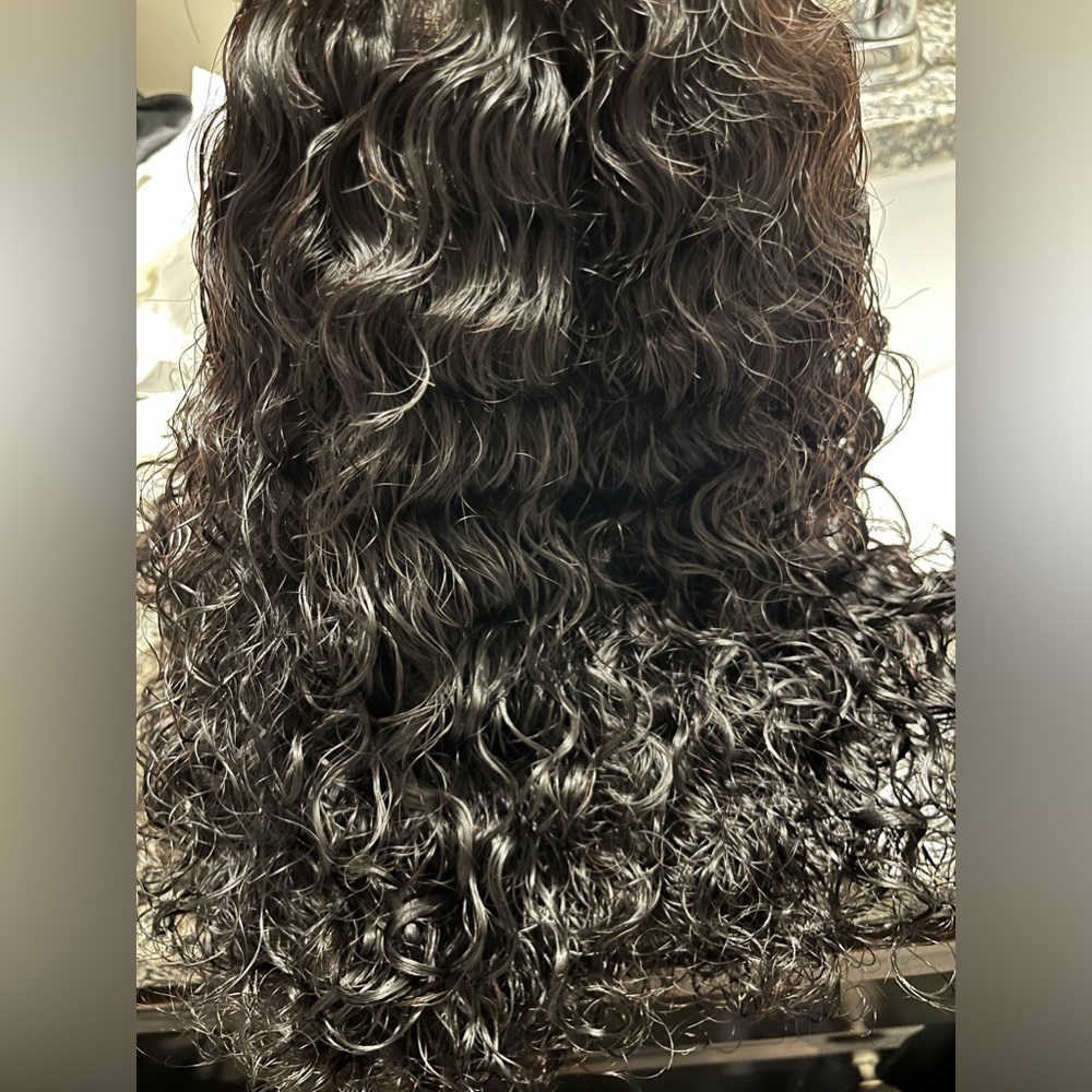 Wear and go human hair curly bob